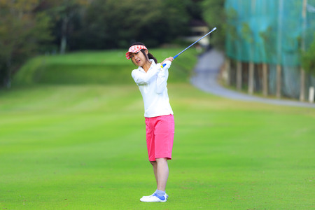 Asian woman golf beginnerの写真素材