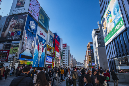 Osaka, Japan -  25 December 2018 - Dotonbori is visited by many tourists from the country abroad.のeditorial素材