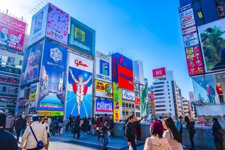 Osaka, Japan -  25 December 2018 - Dotonbori is visited by many tourists from the country abroad.のeditorial素材
