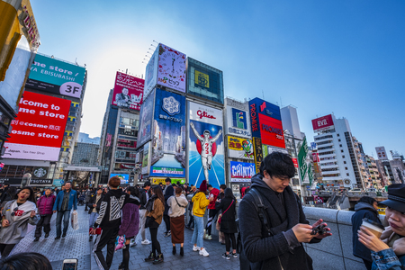 Osaka, Japan -  25 December 2018 - Dotonbori is visited by many tourists from the country abroad.のeditorial素材