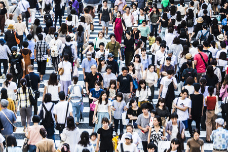 Osaka, Japan -  14 July 2018 - People walking crosswalk at Umeda in Osaka,Japan.のeditorial素材