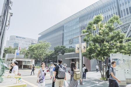 Fukuoka,Japan - July 18,2018 -  Located in Fukuoka City, Hakata Station is a major railway station in southern Japan and the largest on Kyushu Island.のeditorial素材