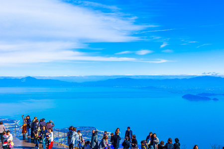 shiga,Japan - November 13,2017 : Biwa Lake Valley at Shiga Japan. Lake Biwa located at the centre of Shiga Prefecture, is the biggest lake in Japan.のeditorial素材