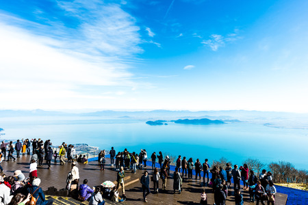 shiga,Japan - November 13,2017 : Biwa Lake Valley at Shiga Japan. Lake Biwa located at the centre of Shiga Prefecture, is the biggest lake in Japan.のeditorial素材
