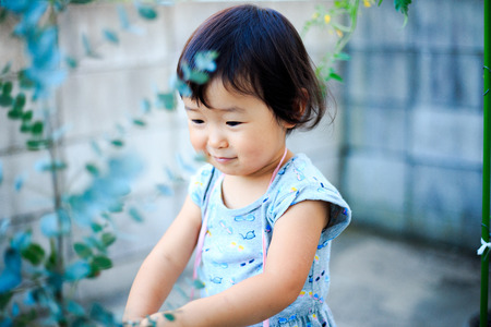 Children playing outdoorsの写真素材