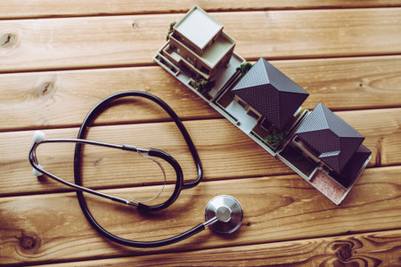 Stethoscope and houseの写真素材