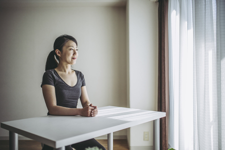 home and womenの写真素材