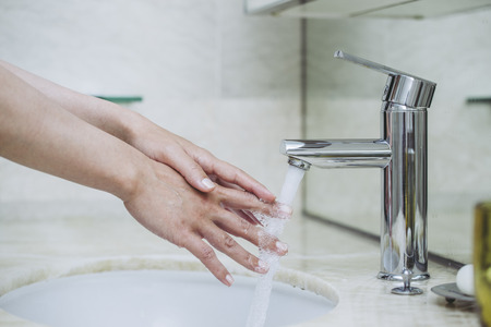 Body parts wash handsの写真素材