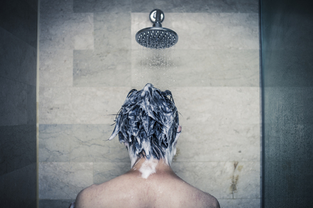 Shower and menの写真素材