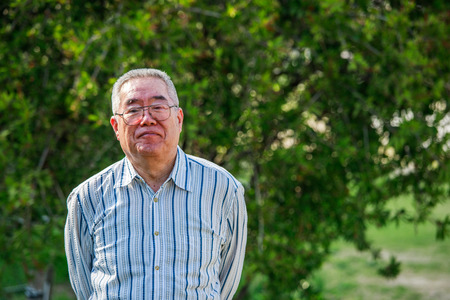 Outdoor Asian senior maleの写真素材