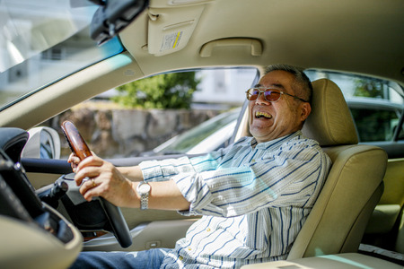 Senior male drivingの写真素材