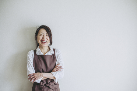 Housewife standing roomの写真素材