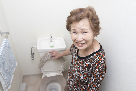 Elderly women and bathroomsの写真素材