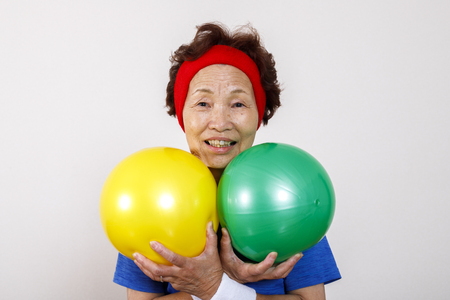 Exercise and elderly women of Asianの写真素材