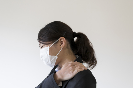 Medical masks and Asian womenの写真素材