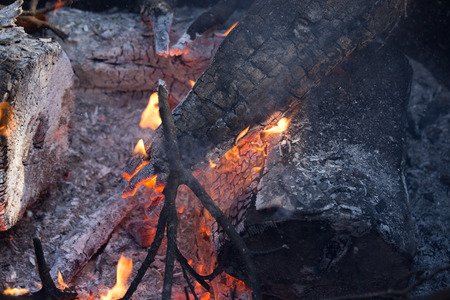 Charcoal and fireの写真素材