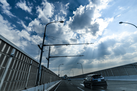 Sunlight and carの写真素材