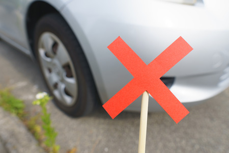 Parking violation and carの写真素材