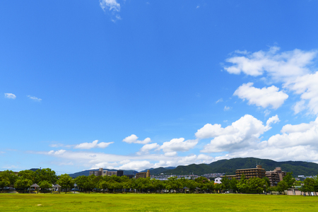 Blue sky and mountains and Japanの写真素材