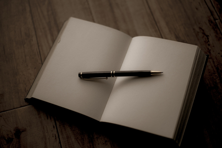 Pen and bookの写真素材