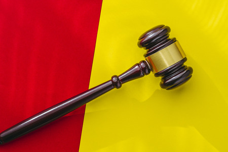 Auction hammer and color backgroundの写真素材