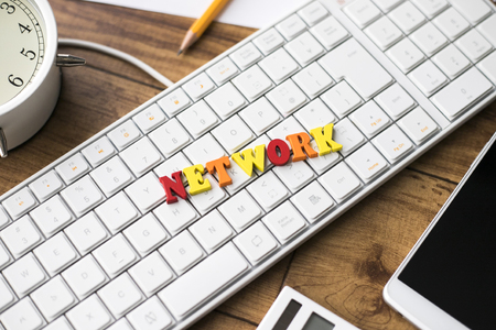 Network and computer keyboardの写真素材