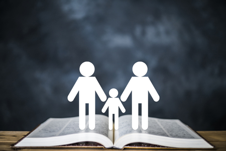 Books and familyの写真素材