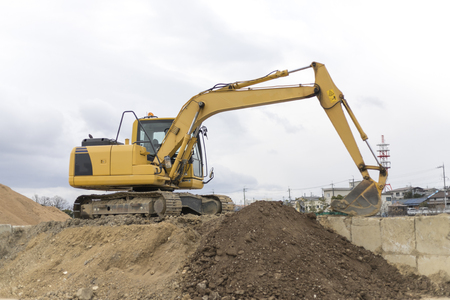 Shovel car and constructionの写真素材