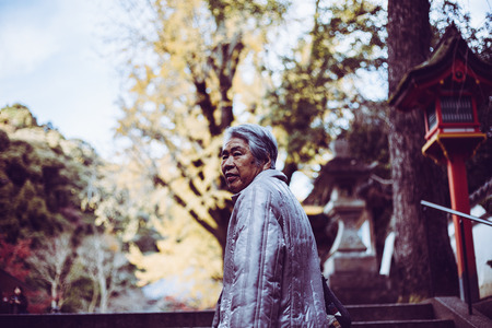 Elderly people and Asian womenの写真素材