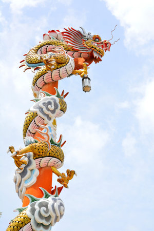Chinese Dragons Sculptureの写真素材