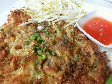 Sea Food and Fried mussels in egg batter.の素材