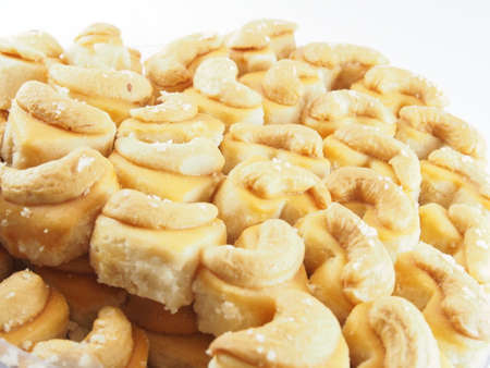 A Side of Cashew Nut Cookie is Heart Shape.の写真素材
