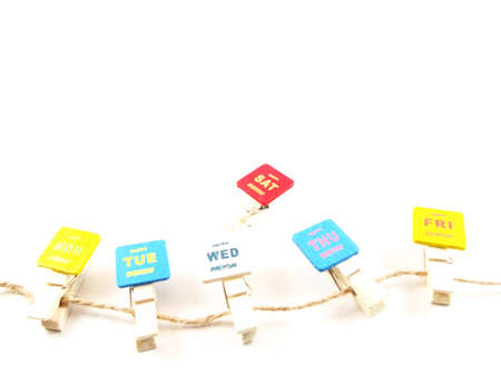Wooden paper clips, idea as business dayの写真素材