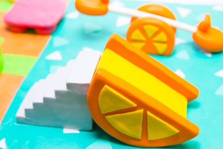 plasticine sliding boardの写真素材