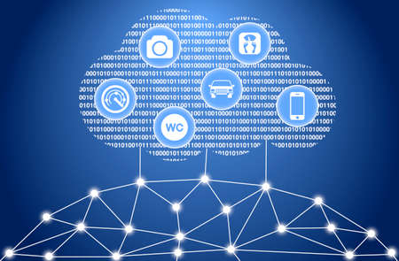 The internet of things cloud concept illustrationの写真素材
