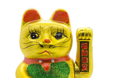 Maneki neko lucky chinese,japanese waving catの写真素材