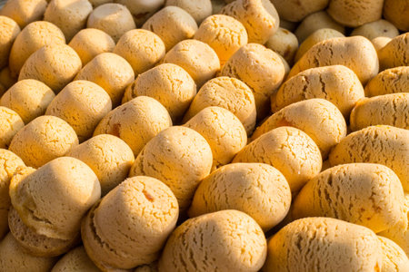 Malaysian local cake dessert on a market outside on a sunny dayの写真素材