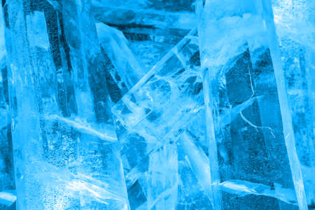 Giant colored ice crystals in blue from the ice festival harbin Chinaの写真素材