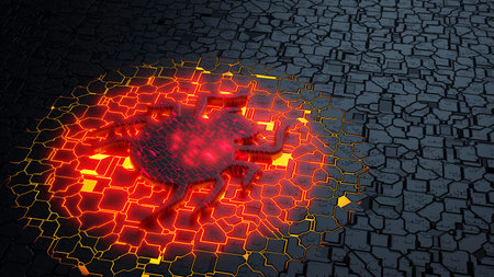 A lightbulb symbol on a circuit texture concept for spreading an idea 3D illustrationの写真素材