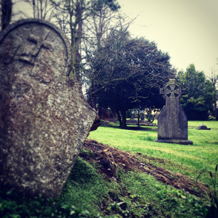 Tombstone at a cemetery