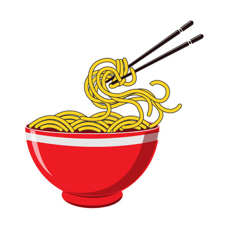 Bowl noodles and chopsticks sketch.illustration Noodle, ramen, spagehetti, pasta handdrawn vecto.のイラスト素材