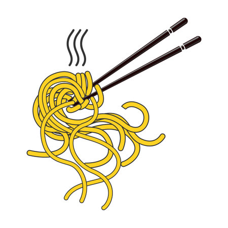 Bowl noodles and chopsticks sketch.illustration Noodle, ramen, spagehetti, pasta handdrawn vecto.のイラスト素材
