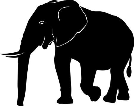 elephants biggest earth mammal  animal design vector illustration on white background.iconのイラスト素材