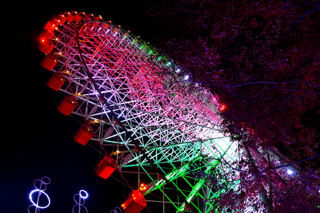 Ferris wheel in Osaka, Japanの写真素材