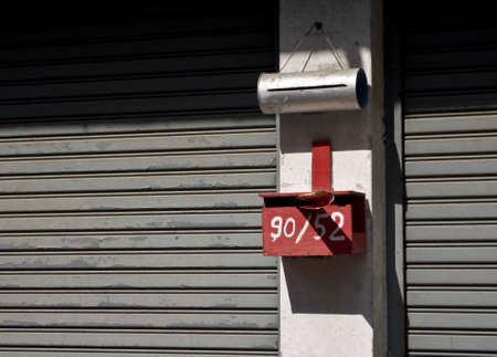 handmade wooden mailboxの写真素材