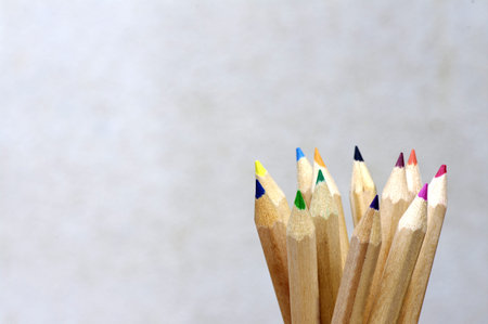 closeup of color pencils
