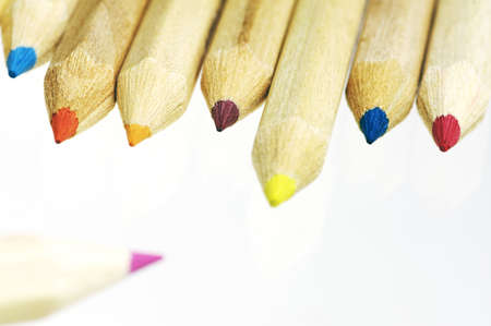 closeup of color pencilsの写真素材