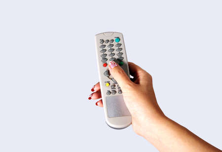 remote control in handの写真素材