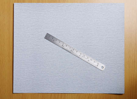ruler on sandpaperの写真素材