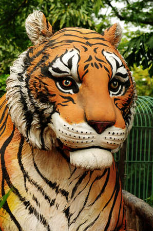 Tiger statue in thailand zooの写真素材